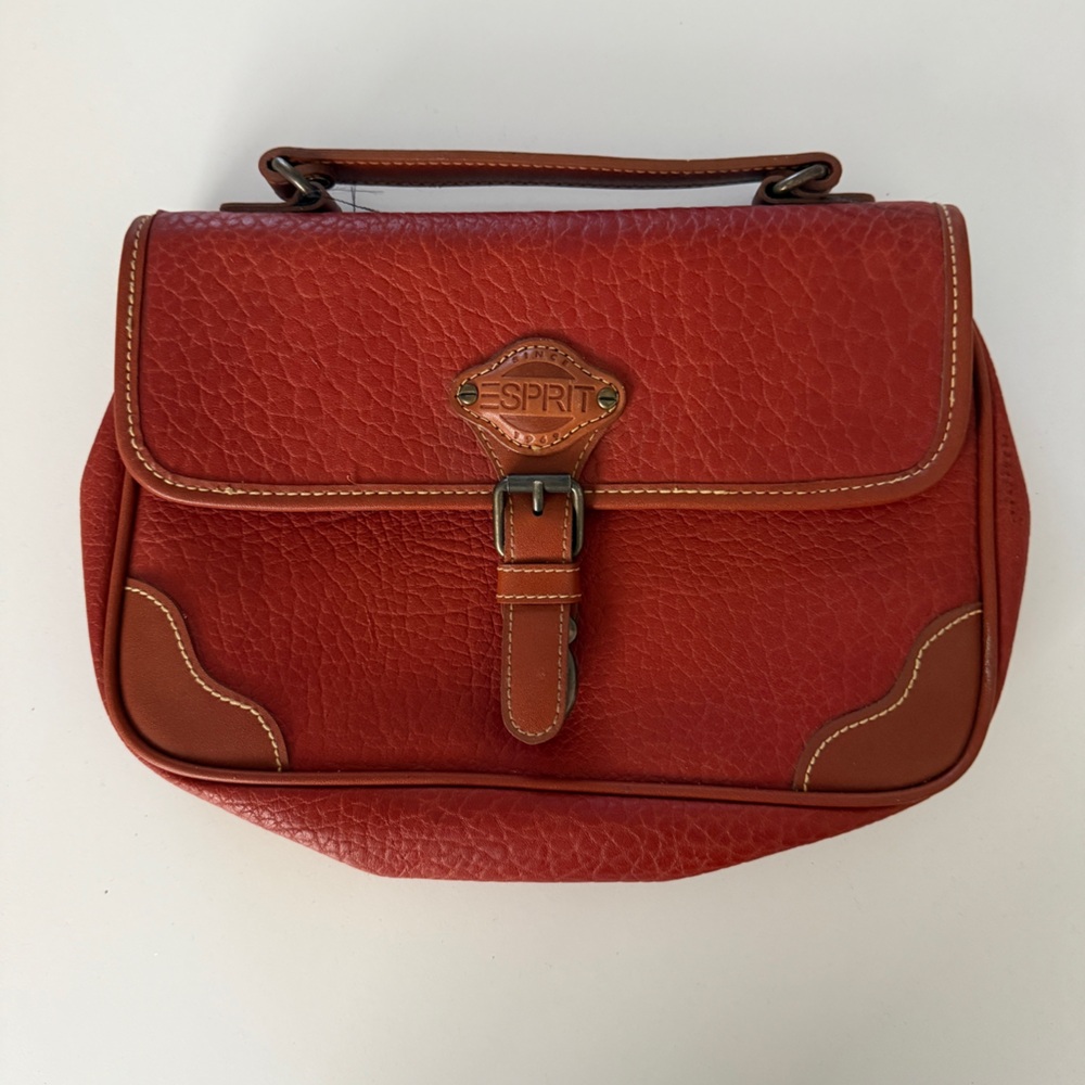 Esprit Leather Buckle-Front Shoulder Bag